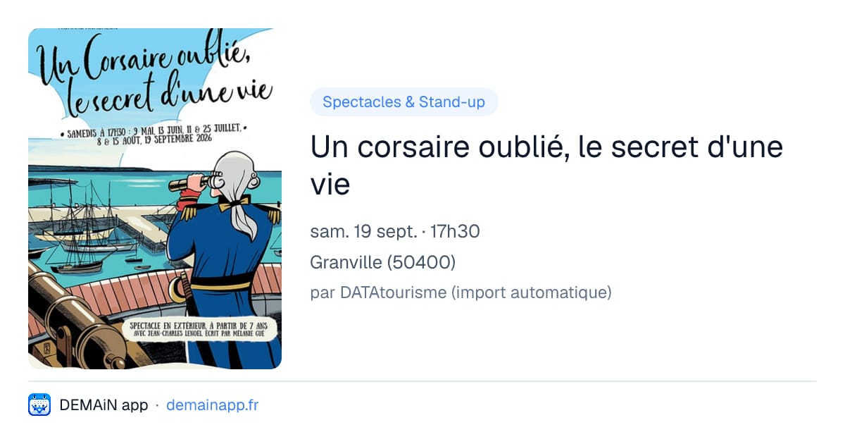 Un corsaire oublié, le secret d'une vie — Granville