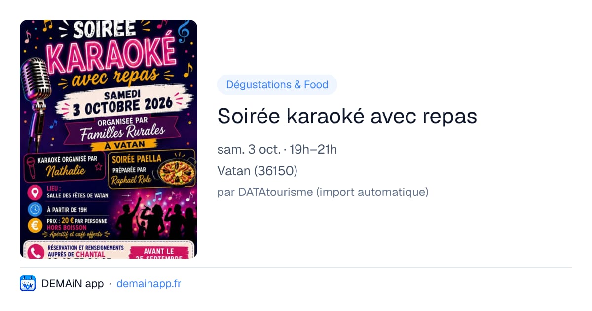 Soirée karaoké avec repas — Vatan
