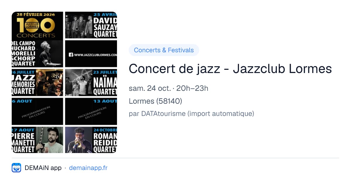 Concert de jazz - Jazzclub Lormes — Lormes