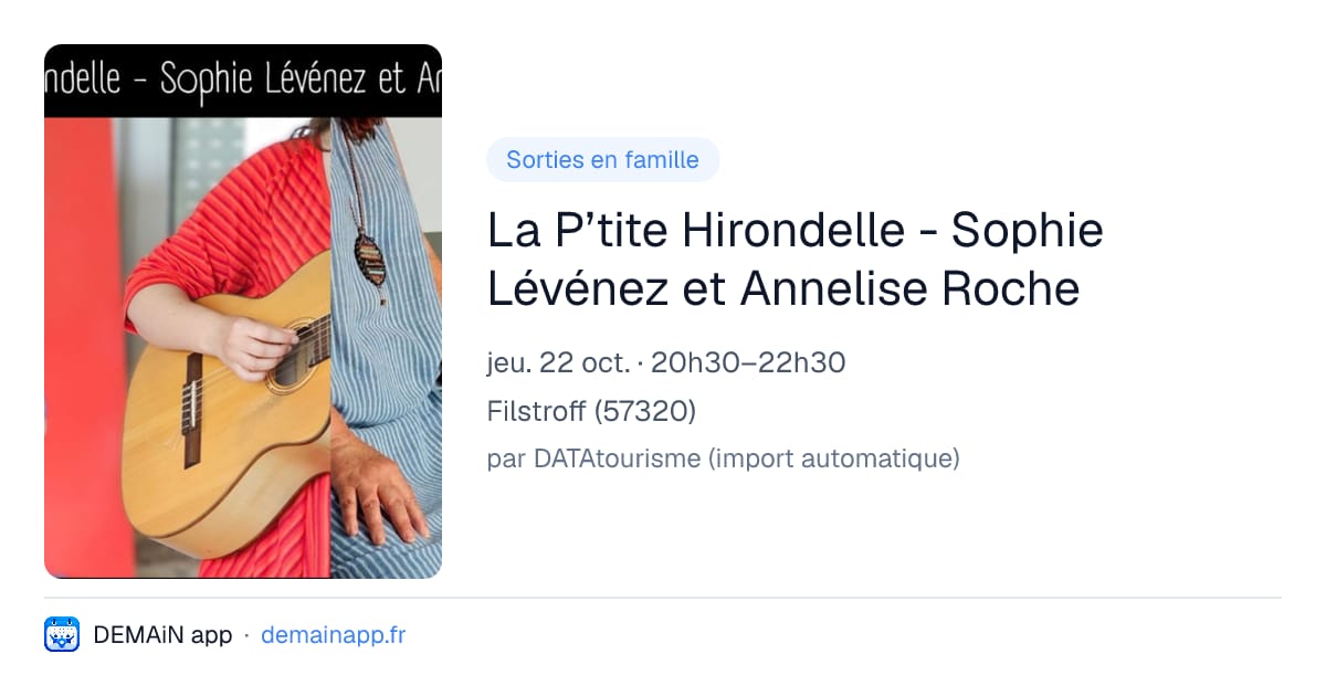 La P’tite Hirondelle - Sophie Lévénez et Annelise Roche — Filstroff