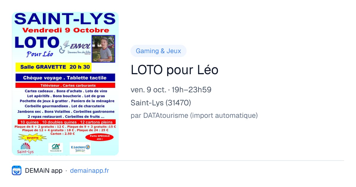 LOTO pour Léo — Saint-Lys
