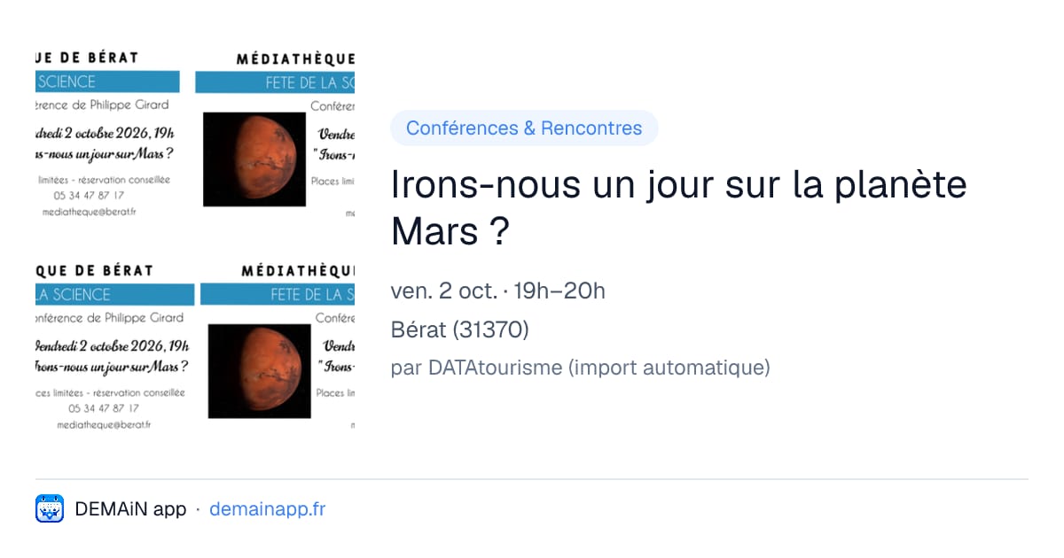 Irons-nous un jour sur la planète Mars ? — Bérat