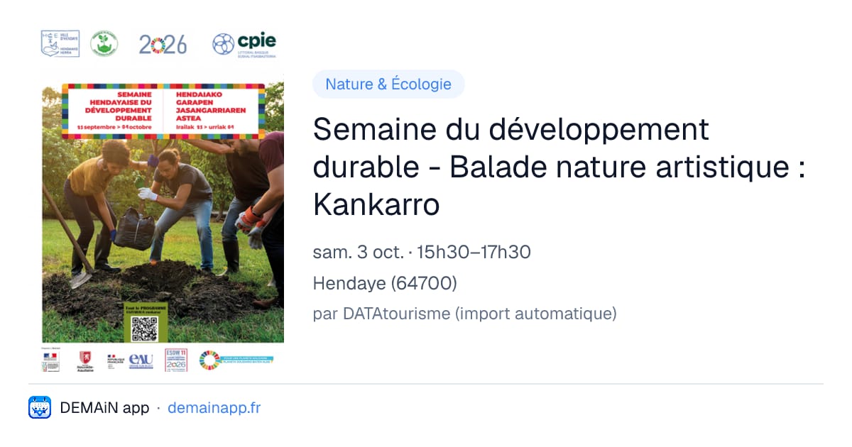 Semaine du développement durable - Balade nature artistique : Kankarro — Hendaye