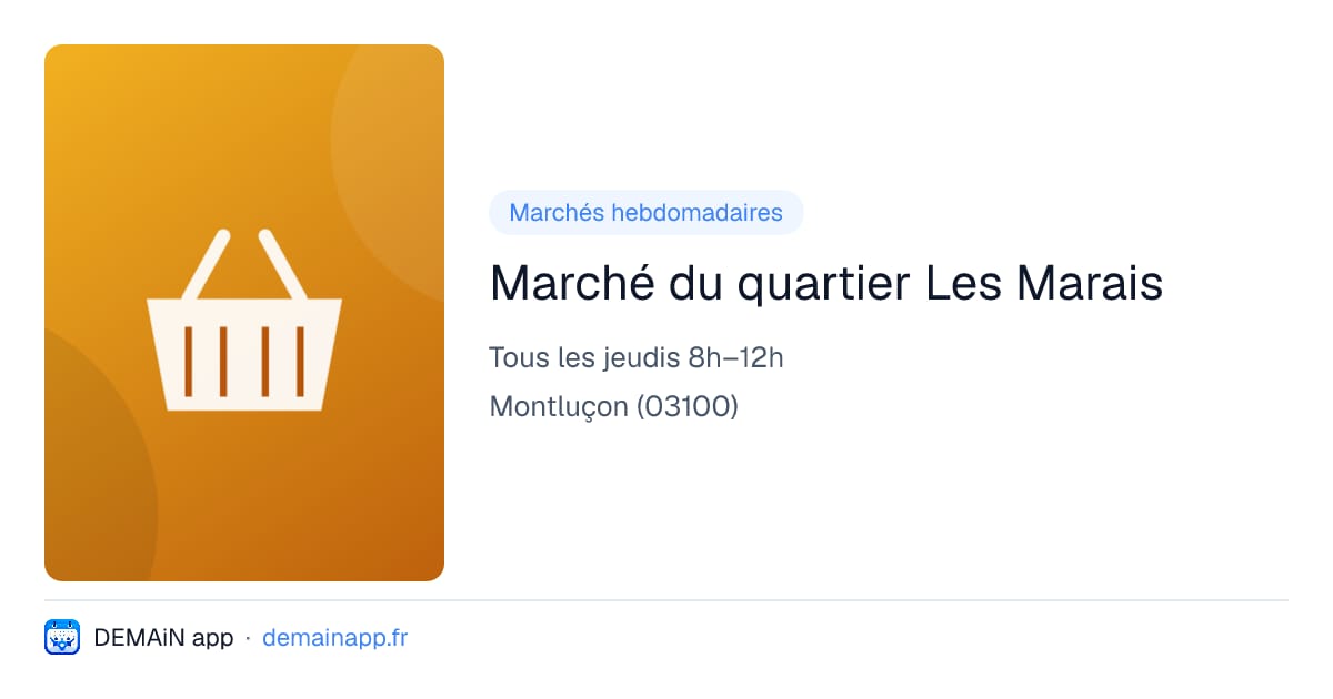 Marché du quartier Les Marais — Montluçon