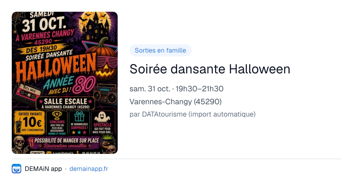 Soirée dansante Halloween — Varennes-Changy