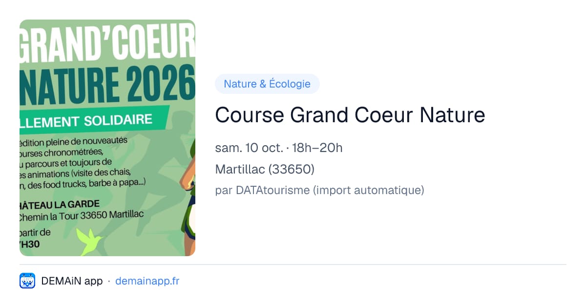 Course Grand Coeur Nature — Martillac
