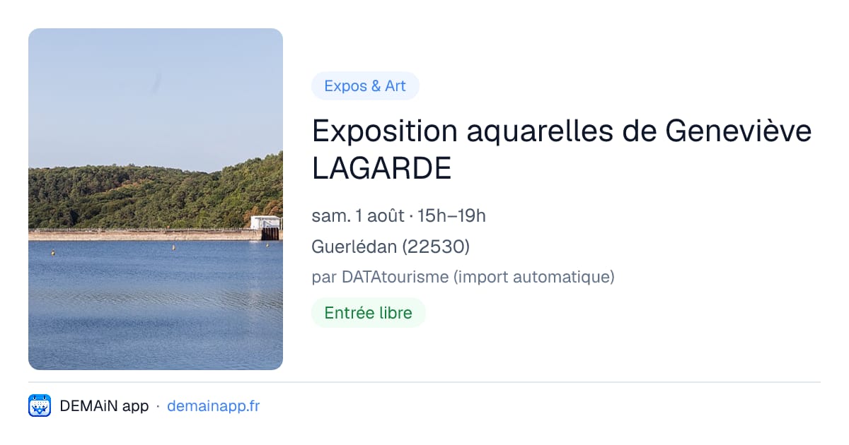 Exposition aquarelles de Geneviève LAGARDE — Guerlédan