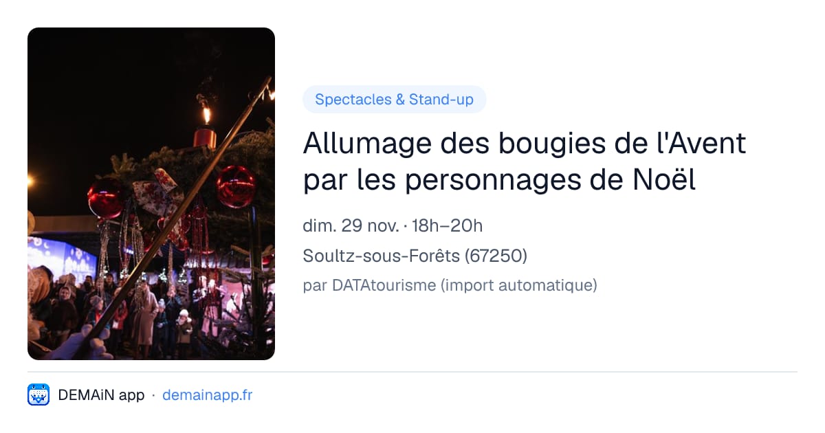 Allumage des bougies de l'Avent par les personnages de Noël — Soultz-sous-Forêts