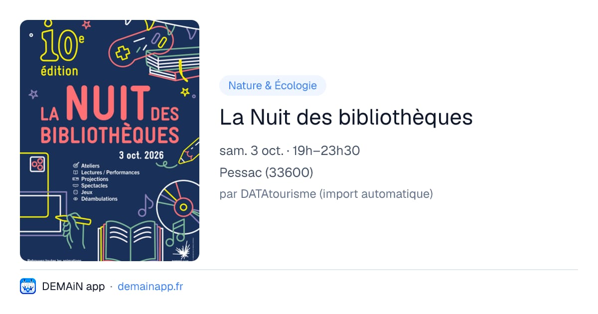 La Nuit des bibliothèques — Pessac