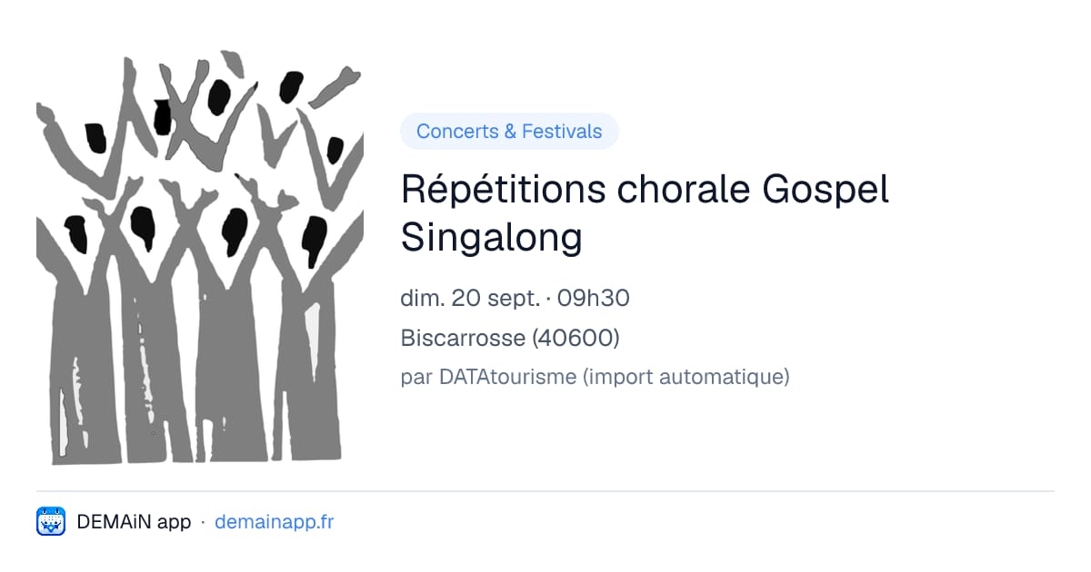 Répétitions chorale Gospel Singalong — Biscarrosse