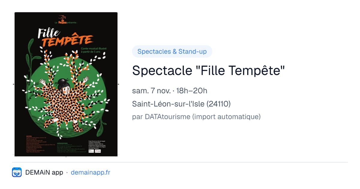 Spectacle "Fille Tempête" — Saint-Léon-sur-l'Isle