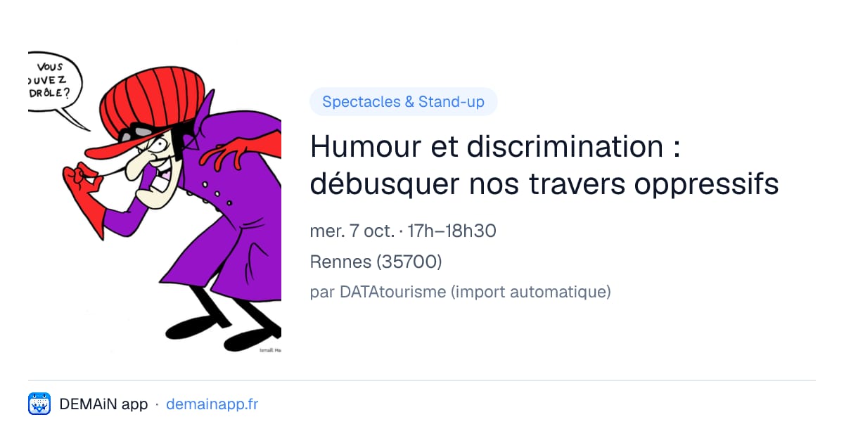 Humour et discrimination : débusquer nos travers oppressifs — Rennes