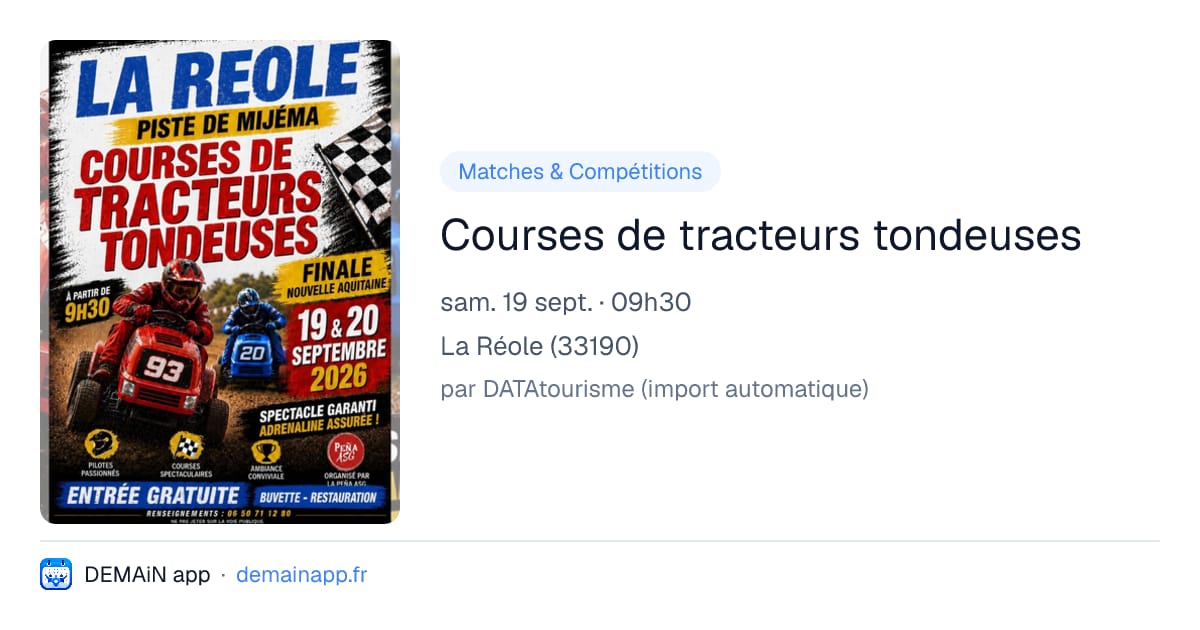 Courses de tracteurs tondeuses — La Réole