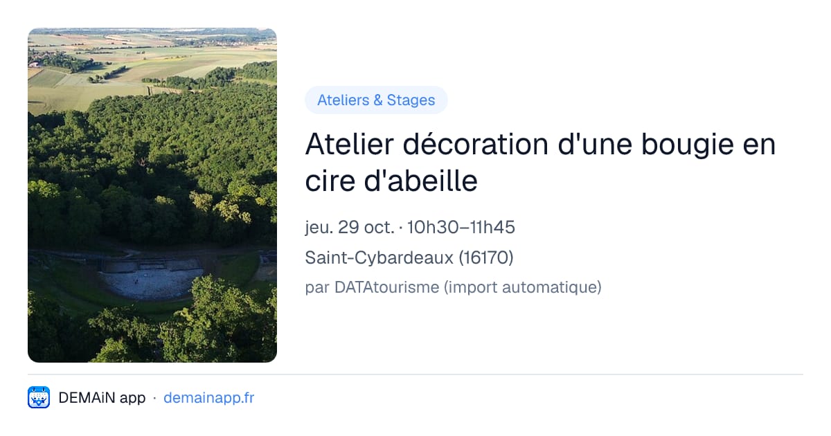 Atelier décoration d'une bougie en cire d'abeille — Saint-Cybardeaux