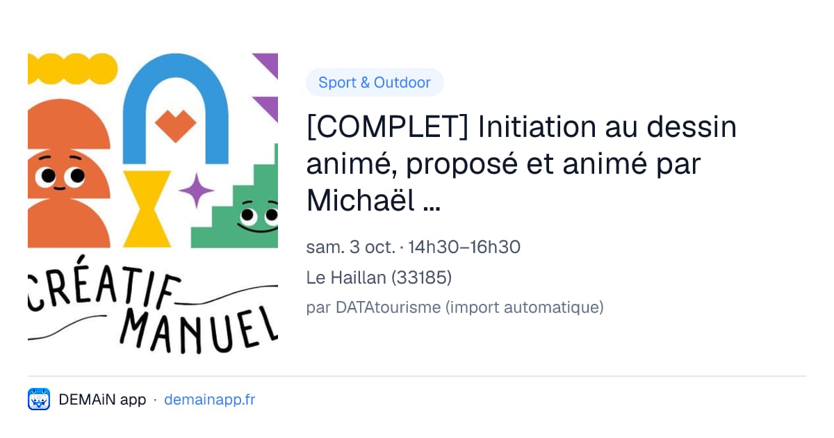 [COMPLET] Initiation au dessin animé, proposé et animé par Michaël Journolleau — Le Haillan