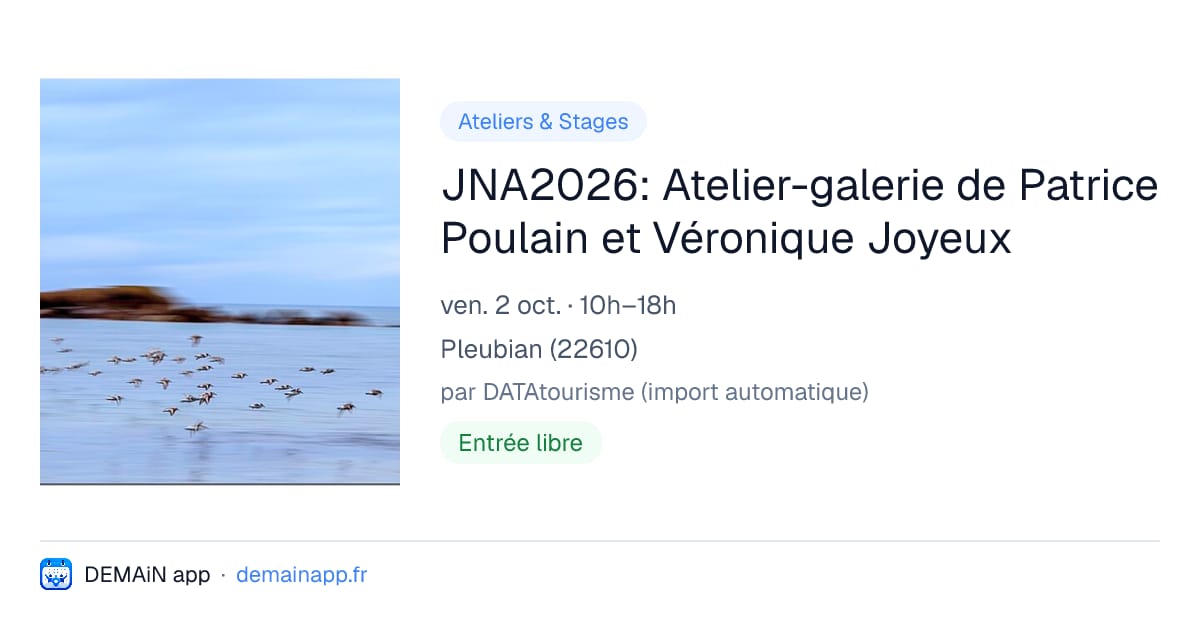 JNA2026: Atelier-galerie de Patrice Poulain et Véronique Joyeux — Pleubian