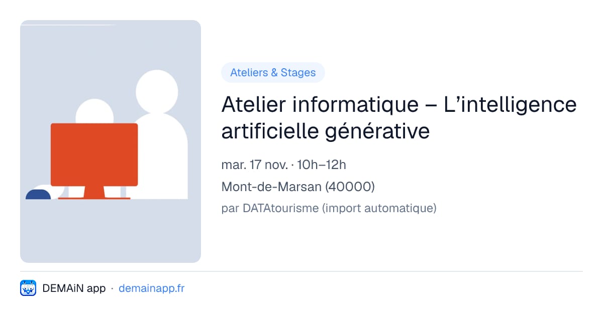 Atelier informatique – L’intelligence artificielle générative — Mont-de-Marsan