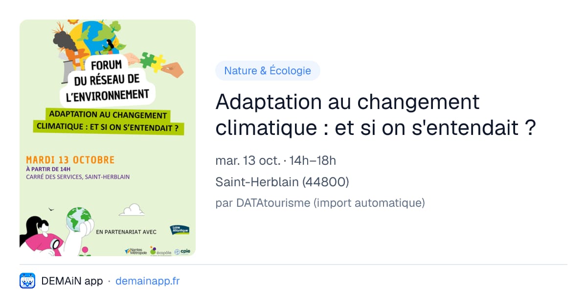 Adaptation au changement climatique : et si on s'entendait ? — Saint-Herblain