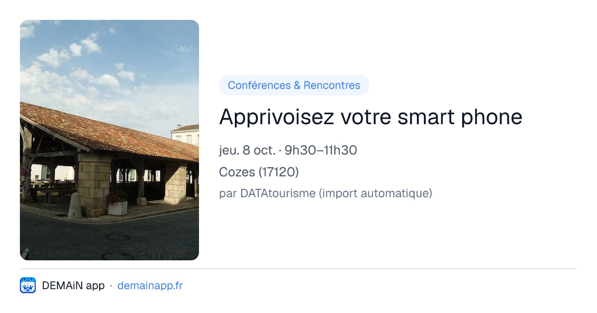 Apprivoisez votre smart phone — Cozes