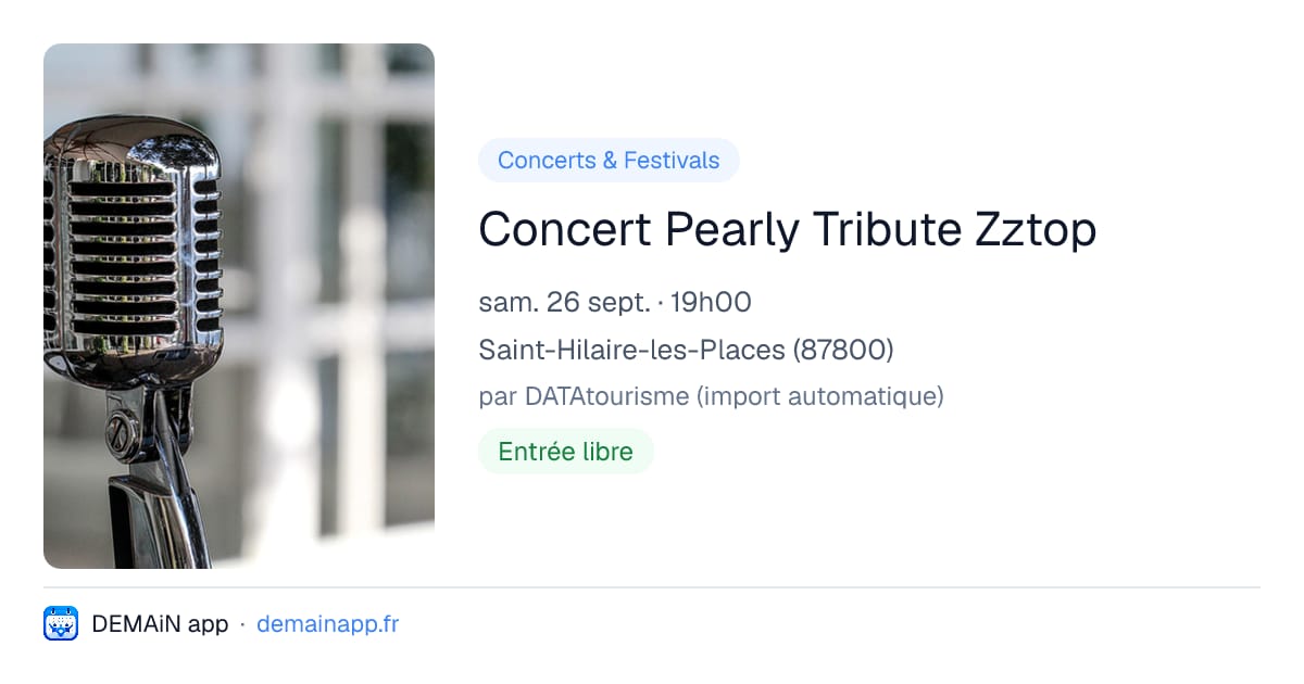 Concert Pearly Tribute Zztop — Saint-Hilaire-les-Places