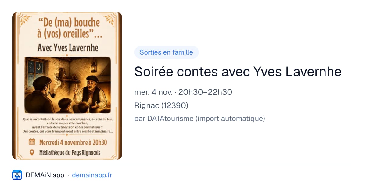 Soirée contes avec Yves Lavernhe — Rignac