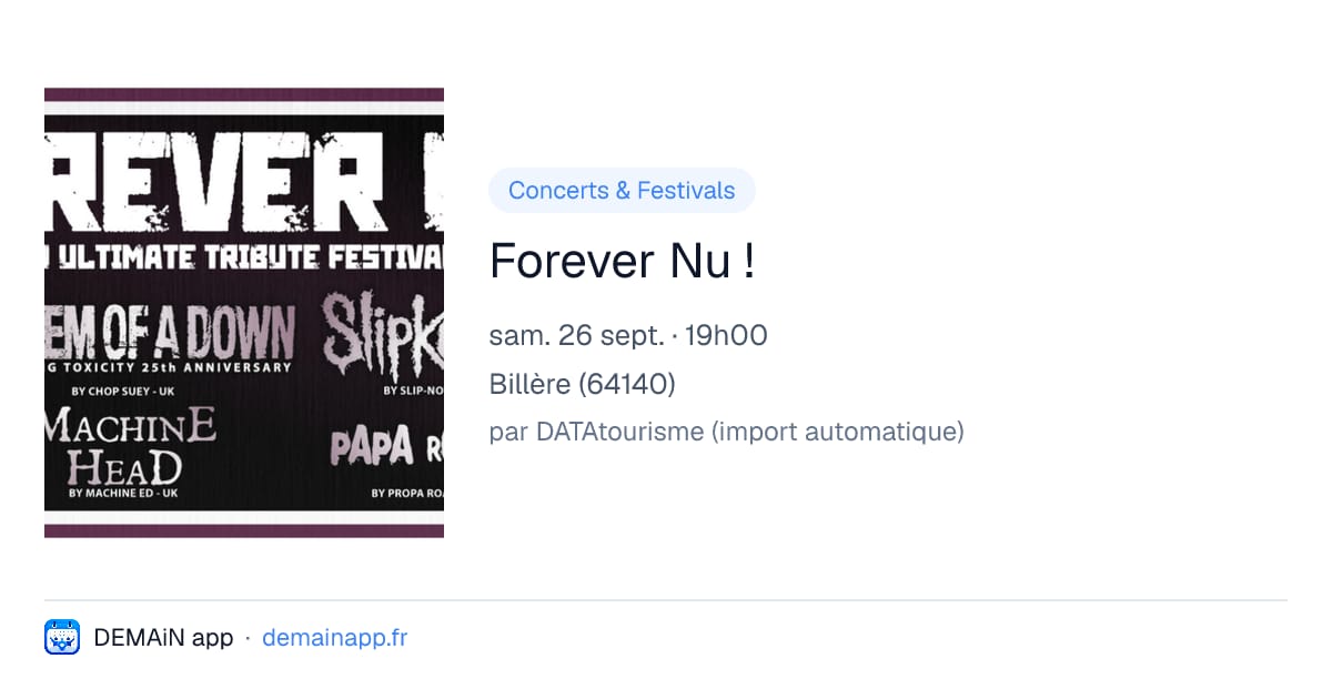 Forever Nu ! — Billère
