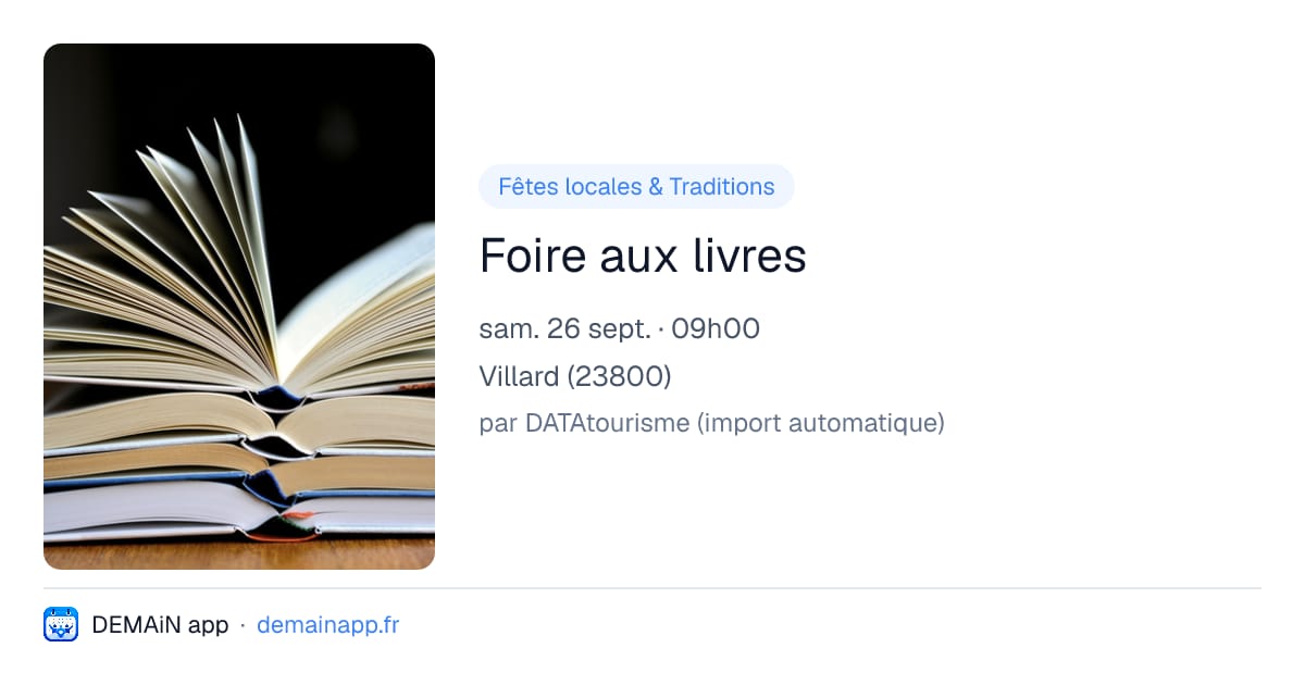 Foire aux livres — Villard