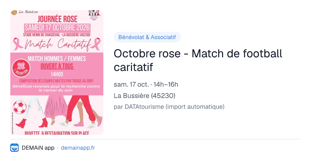 Octobre rose - Match de football caritatif — La Bussière