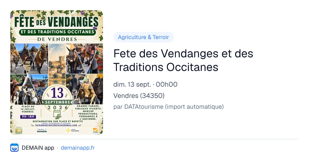 Fete des Vendanges et des Traditions Occitanes — Vendres