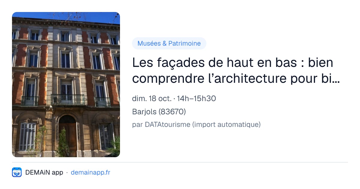 Les façades de haut en bas : bien comprendre l’architecture pour bien la réhabiliter — Barjols