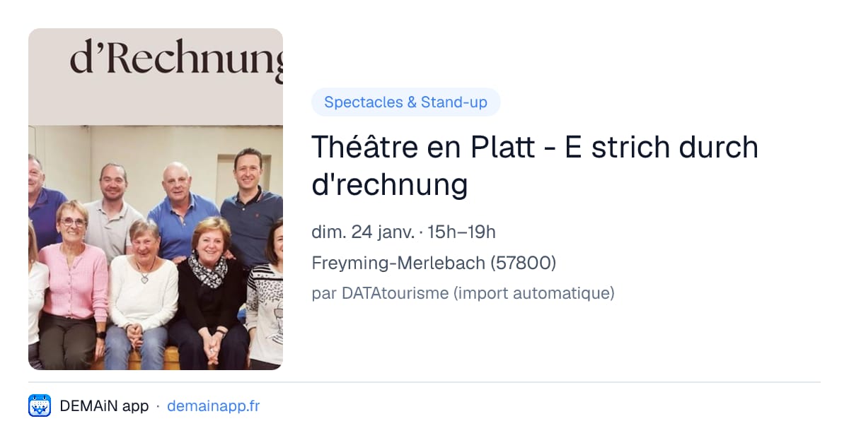 Théâtre en Platt - E strich durch d'rechnung — Freyming-Merlebach