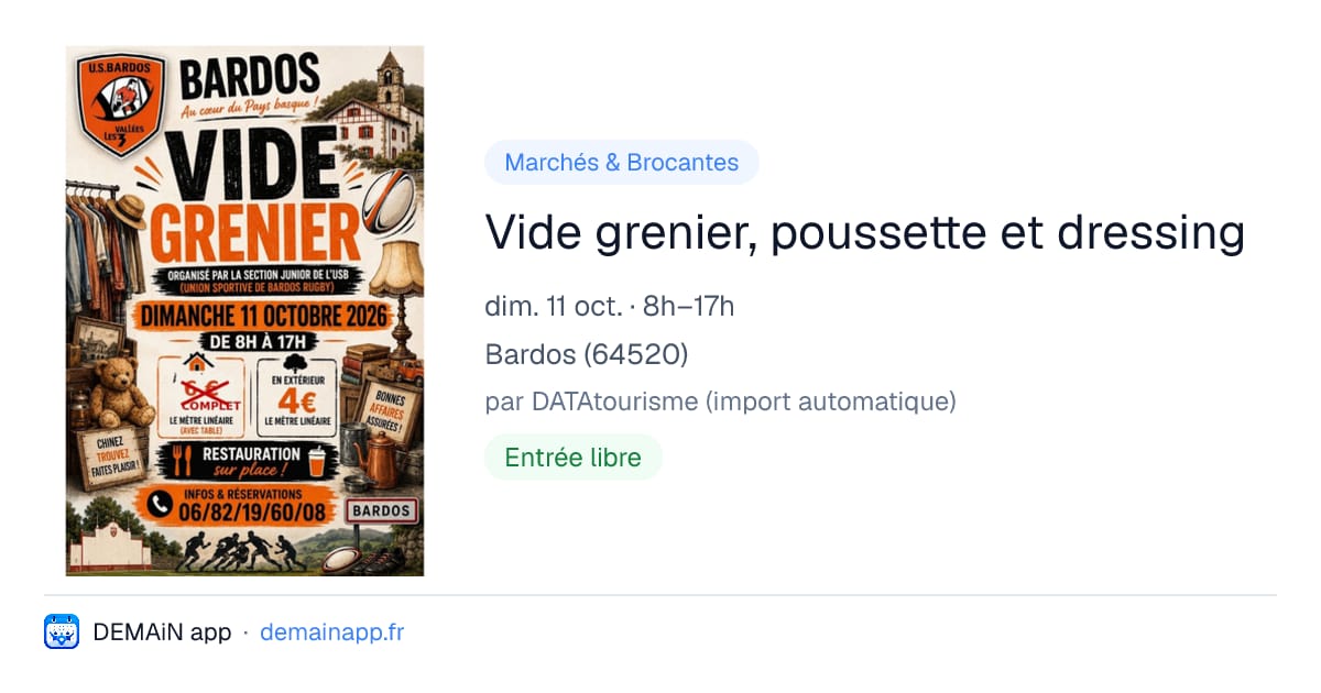 Vide grenier, poussette et dressing — Bardos