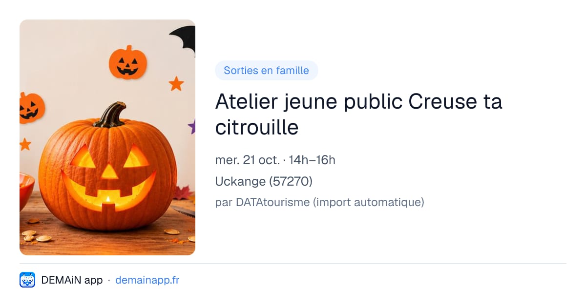 Atelier jeune public Creuse ta citrouille — Uckange