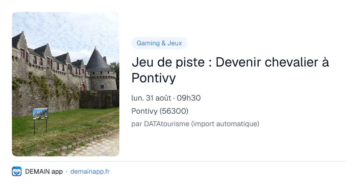 Jeu de piste : Devenir chevalier à Pontivy — Pontivy