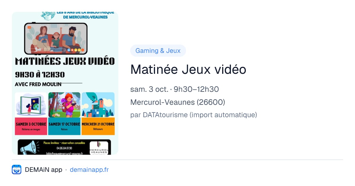 Matinée Jeux vidéo — Mercurol-Veaunes