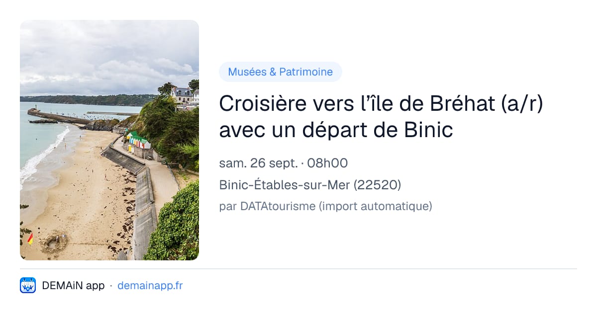 Croisière vers l’île de Bréhat (a/r) avec un départ de Binic — Binic-Étables-sur-Mer