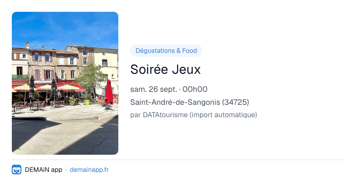 Soirée Jeux — Saint-André-de-Sangonis