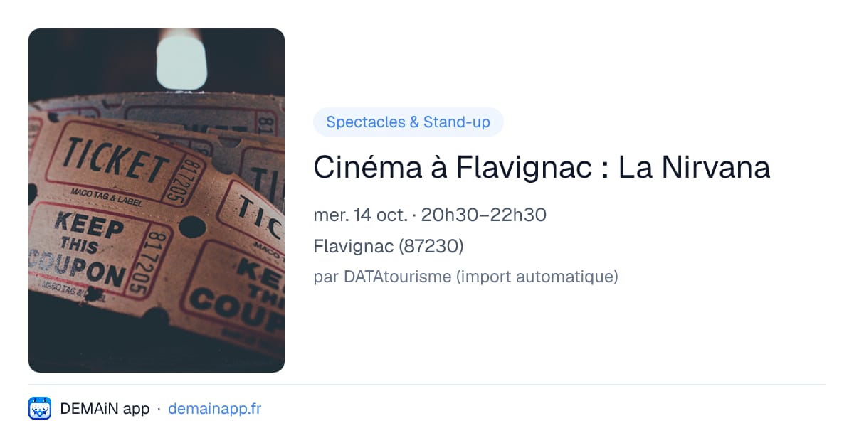 Cinéma à Flavignac : La Nirvana — Flavignac