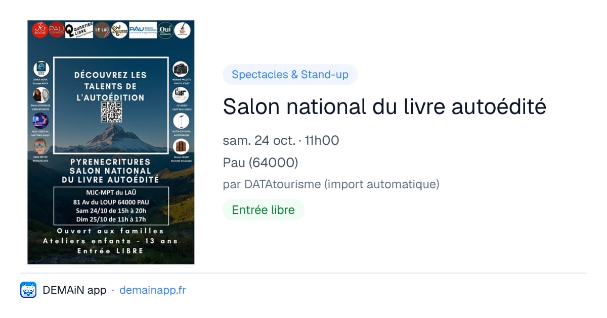 Salon national du livre autoédité — Pau