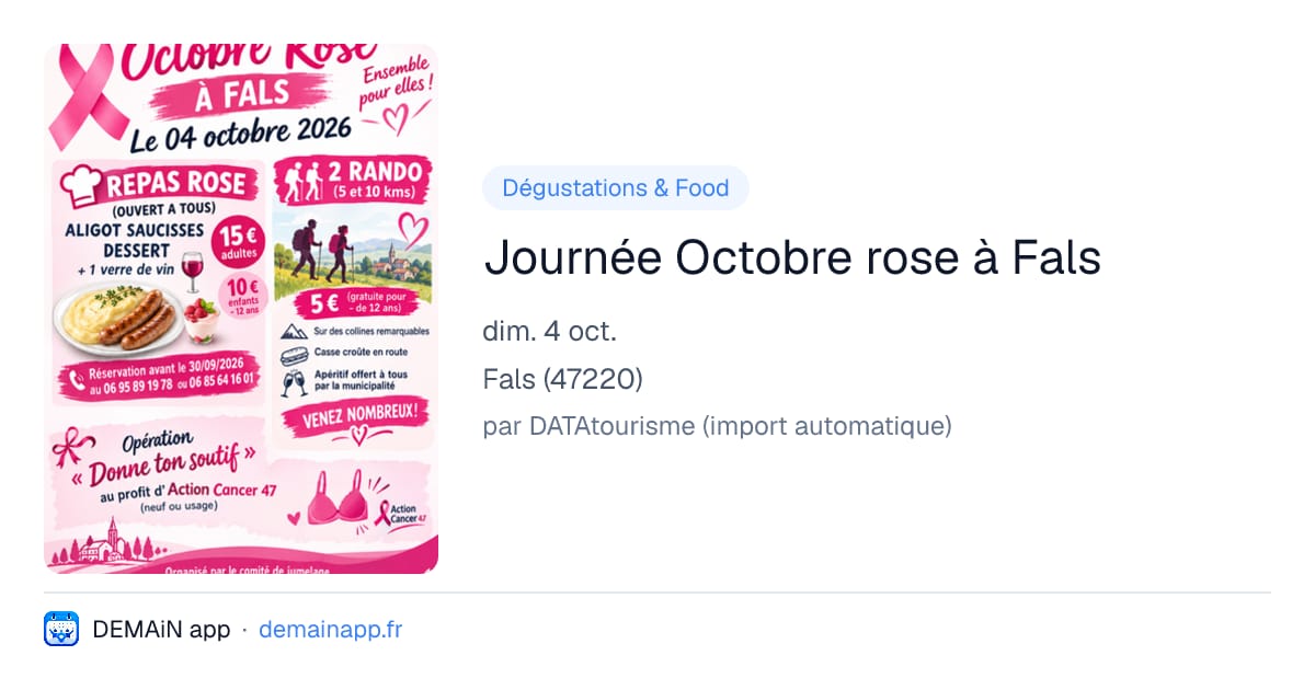 Journée Octobre rose à Fals — Fals