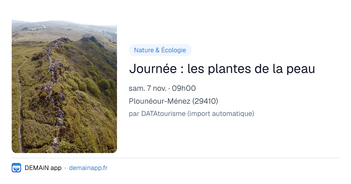Journée : les plantes de la peau — Plounéour-Ménez
