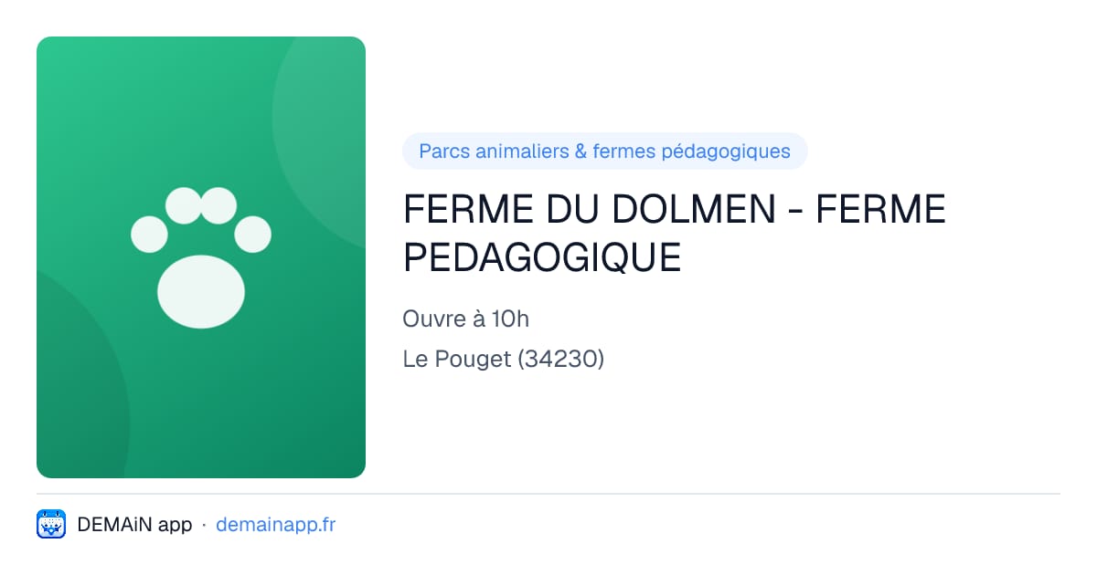 FERME DU DOLMEN - FERME PEDAGOGIQUE — Le Pouget