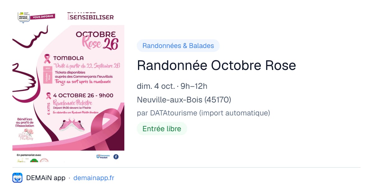 Randonnée Octobre Rose — Neuville-aux-Bois