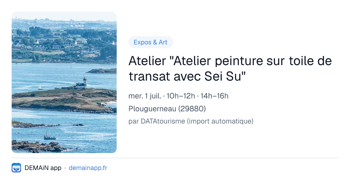 Atelier "Atelier peinture sur toile de transat avec Sei Su" — Plouguerneau