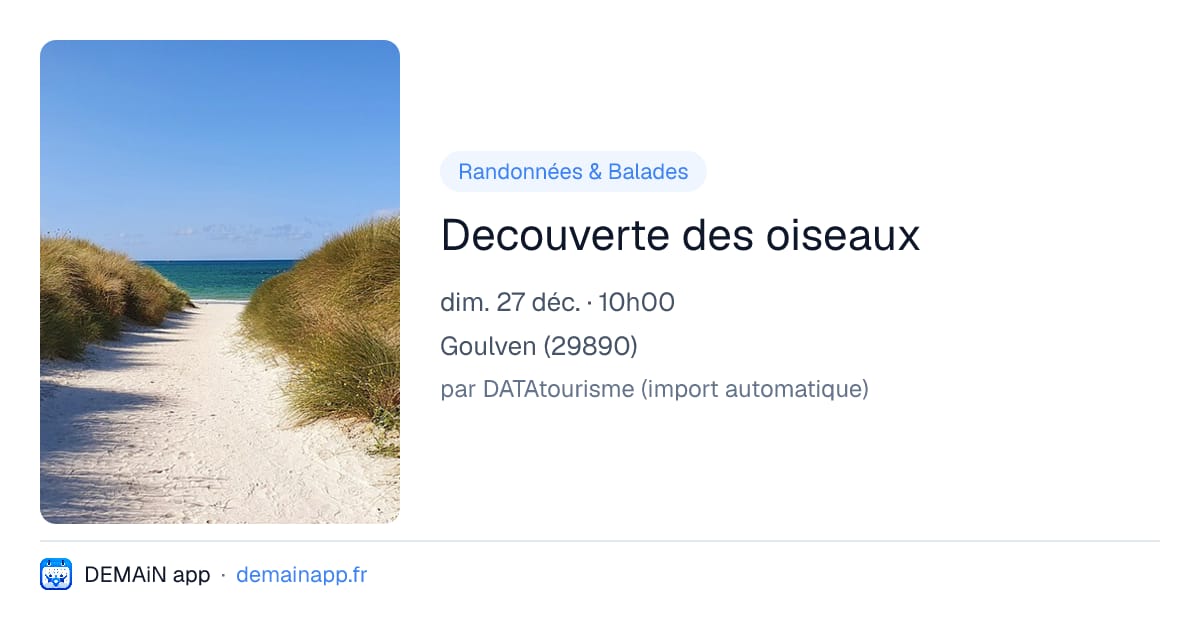 Decouverte des oiseaux — Goulven