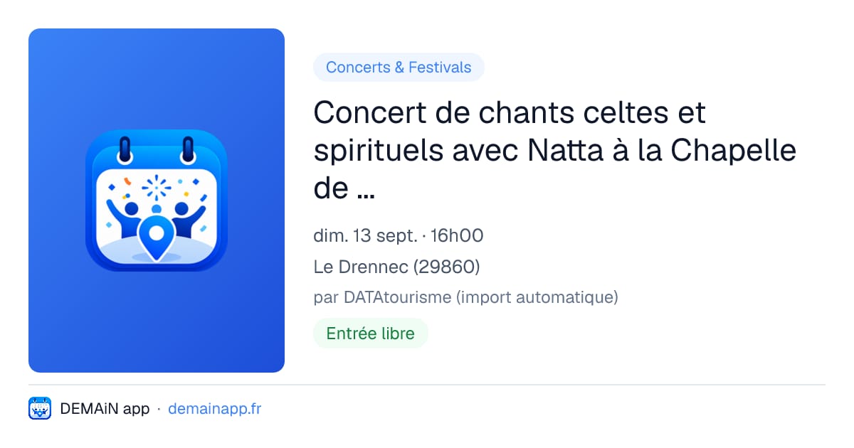 Concert de chants celtes et spirituels avec Natta à la Chapelle de Loc Mazé — Le Drennec