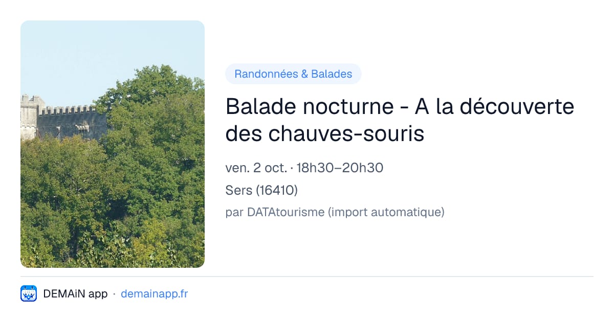 Balade nocturne - A la découverte des chauves-souris — Sers