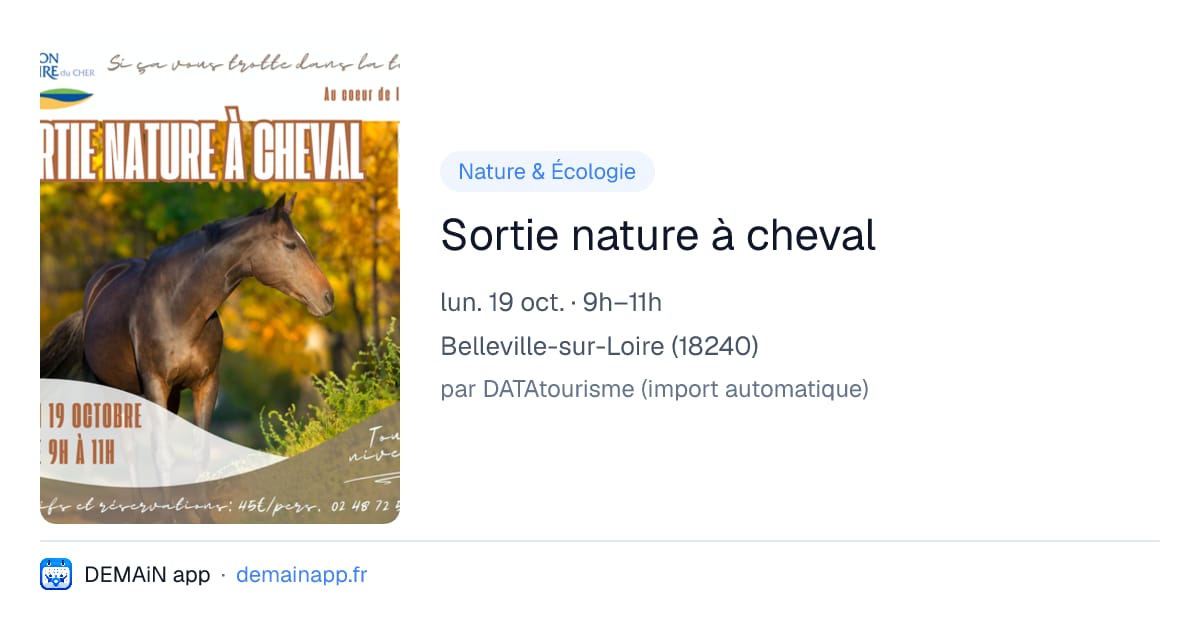 Sortie nature à cheval — Belleville-sur-Loire