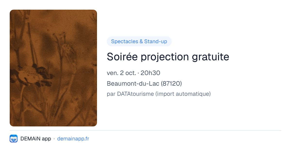 Soirée projection gratuite — Beaumont-du-Lac