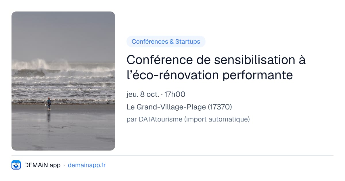 Conférence de sensibilisation à l’éco-rénovation performante — Le Grand-Village-Plage